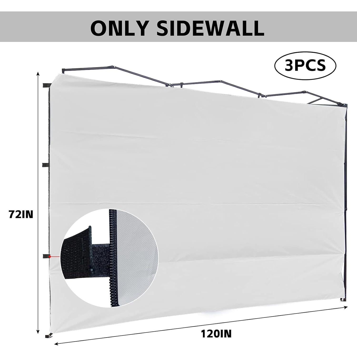Paredes Laterales de Carpa KAMPKEEPER 10x10, 3 Piezas, UPF50+
