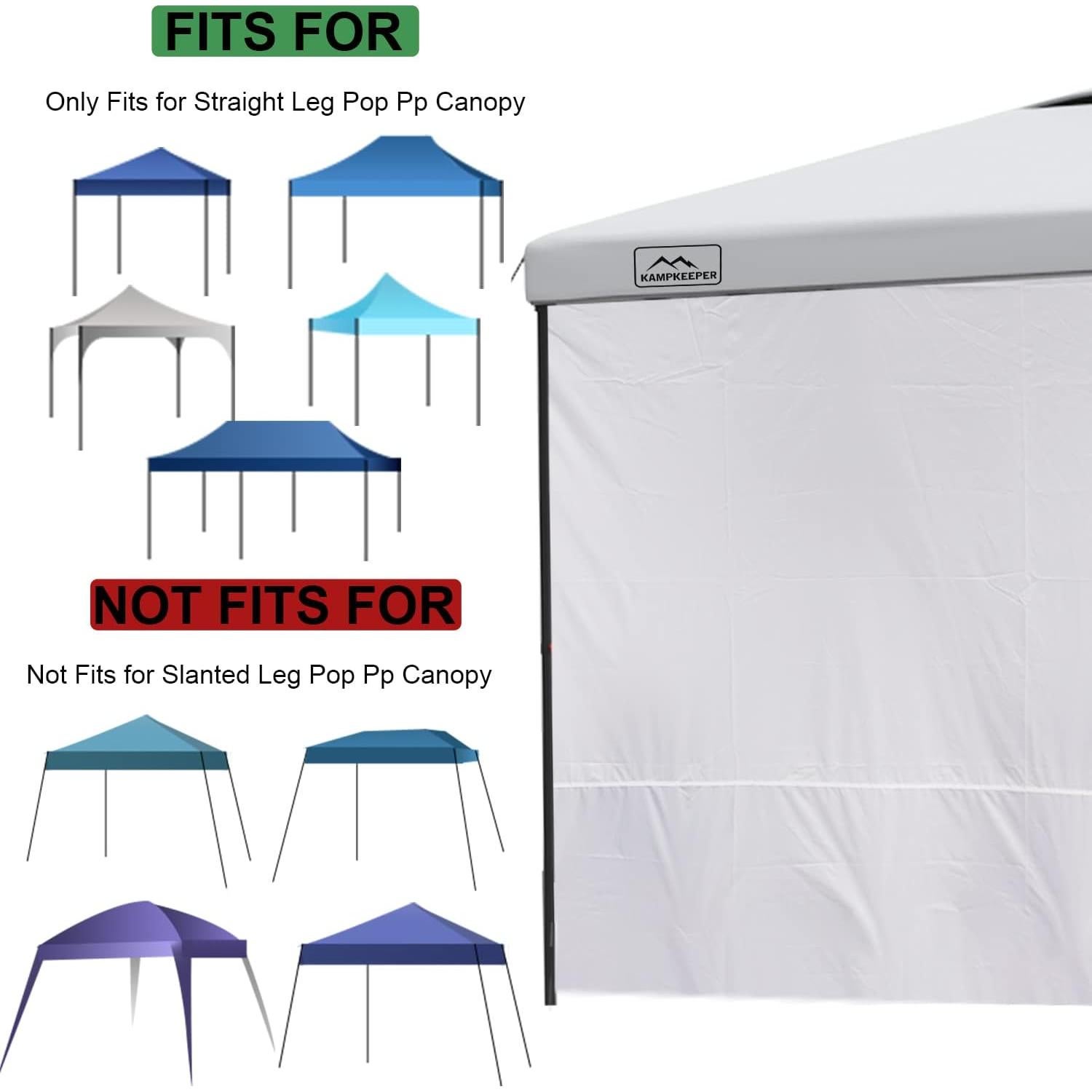 Paredes Laterales de Carpa KAMPKEEPER 10x10, 3 Piezas, UPF50+