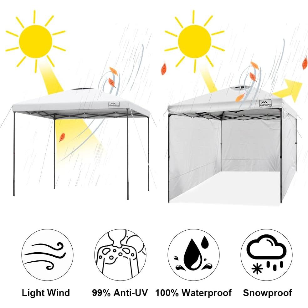 Paredes Laterales de Carpa KAMPKEEPER 10x10, 3 Piezas, UPF50+