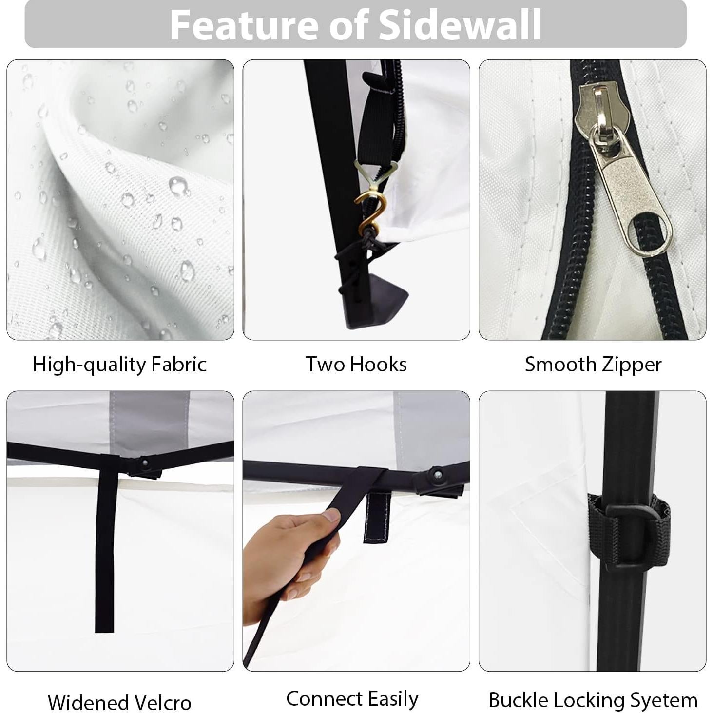 Paredes Laterales de Carpa KAMPKEEPER 10x10, 3 Piezas, UPF50+