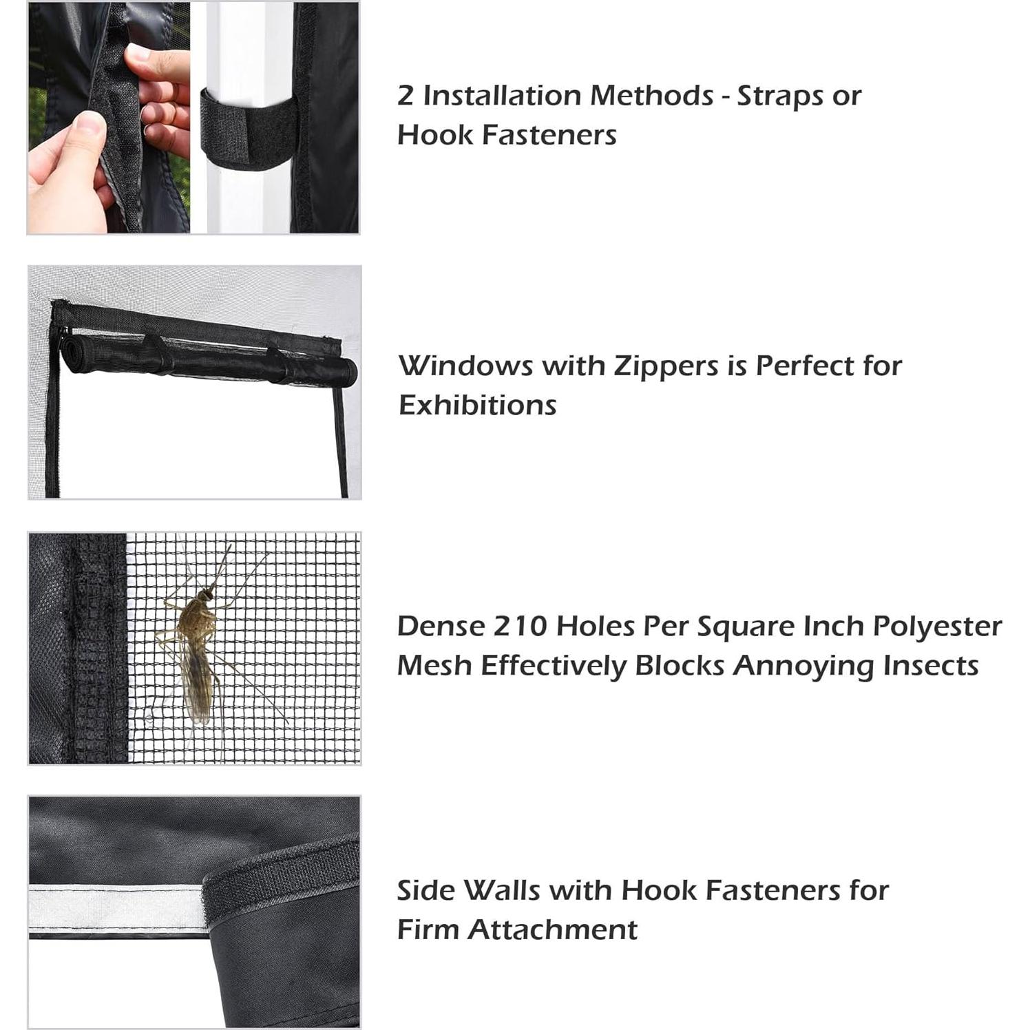 Paredes Laterales de Malla Instahibit para Carpa 10x10 m