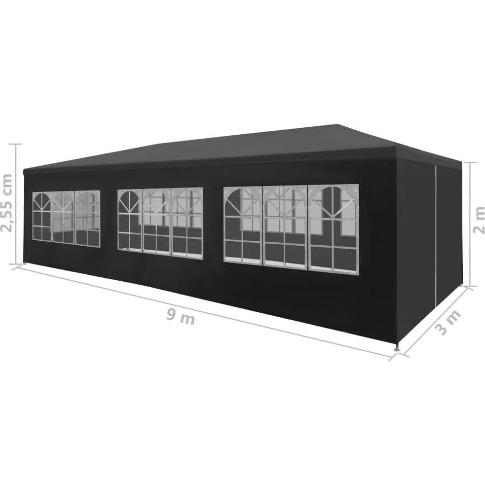 Carpa de Fiesta GeoHome 9x3m Antracita Resistente al Agua