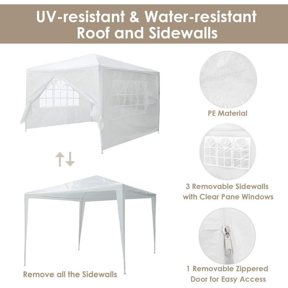 Carpa de Patio 3x3 m AW Blanca con Paredes Desmontables