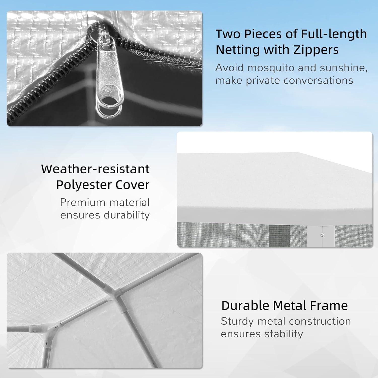 Carpa de Fiesta Agnixnaf 8 Paredes Malla Desmontables 850x286cm