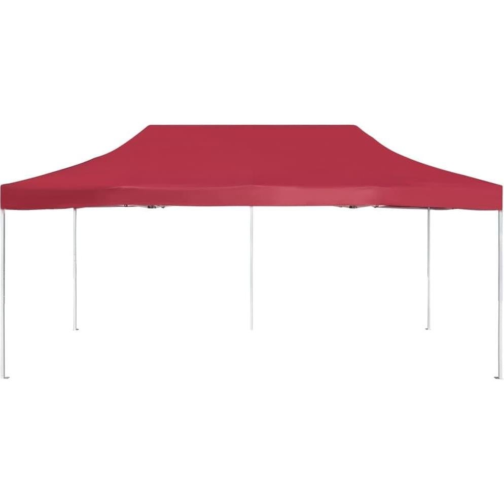 Professional Folding Party Tent Aluminum 19.7'x9.8' Wine Red,Elegant Party Tent Water-Resistant Sunshade Shelter for Outdoor Events Canopies, Gazebos & Pergolas, Outdoor Structures