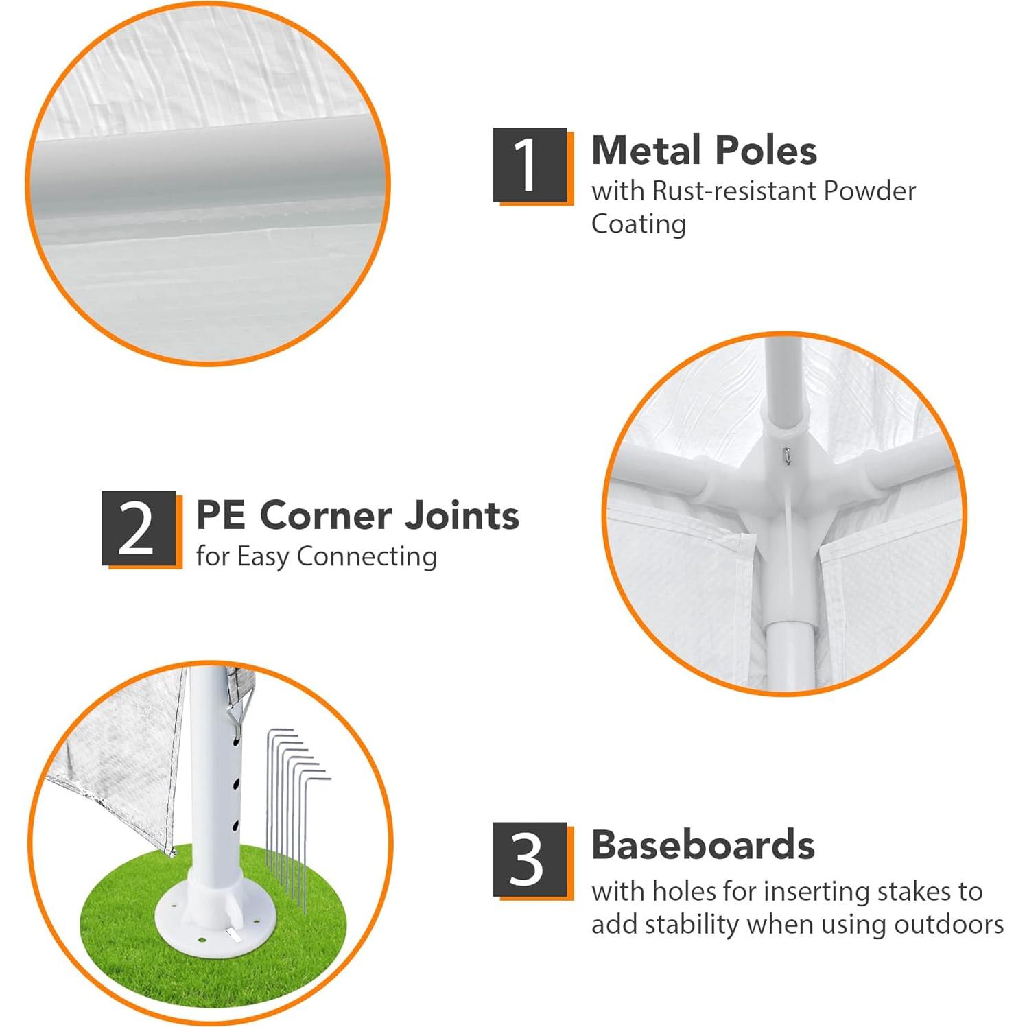 Carpa de Boda Yescom 3.05x3.05 m Blanca con Paredes Removibles