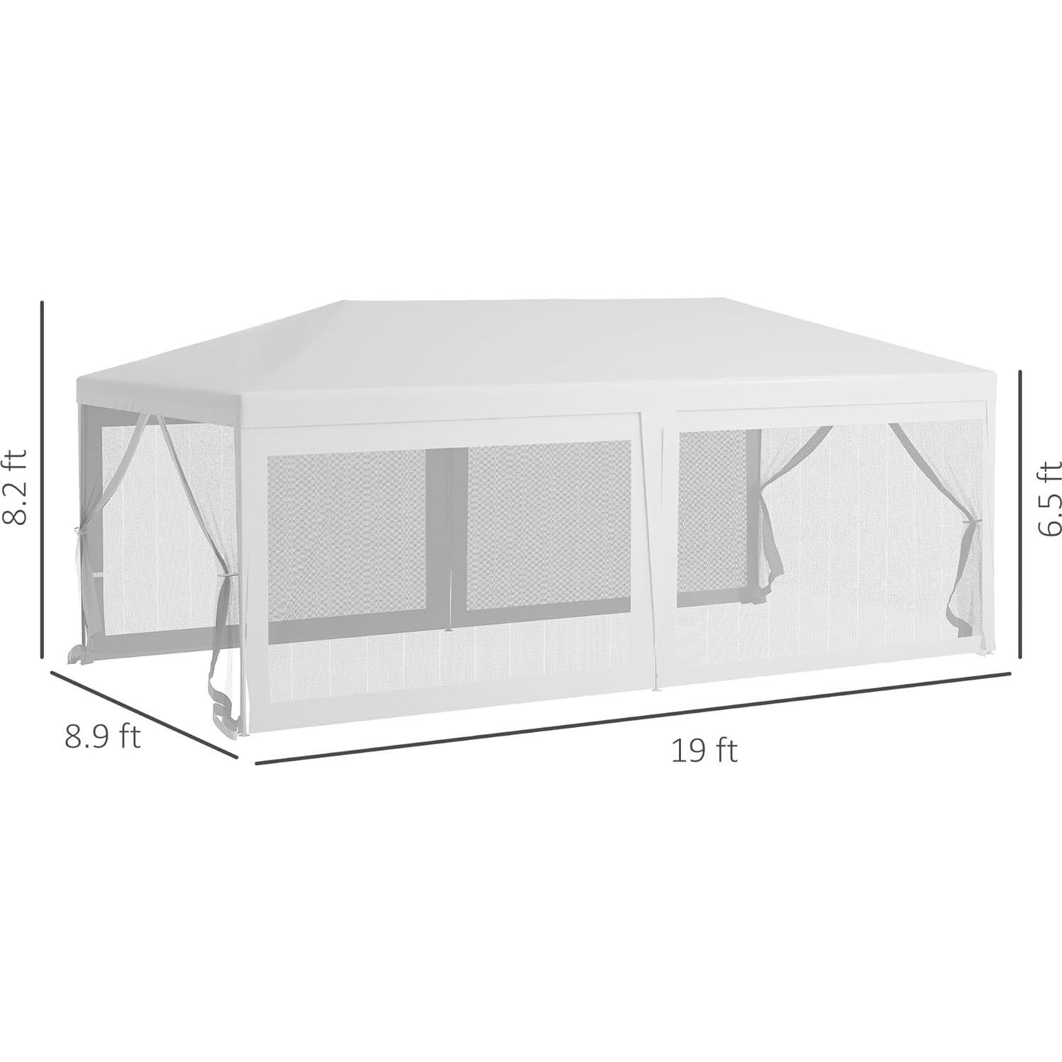 Carpa de Fiesta 5.84 m x 2.95 m SeeTruth con Paredes Removibles