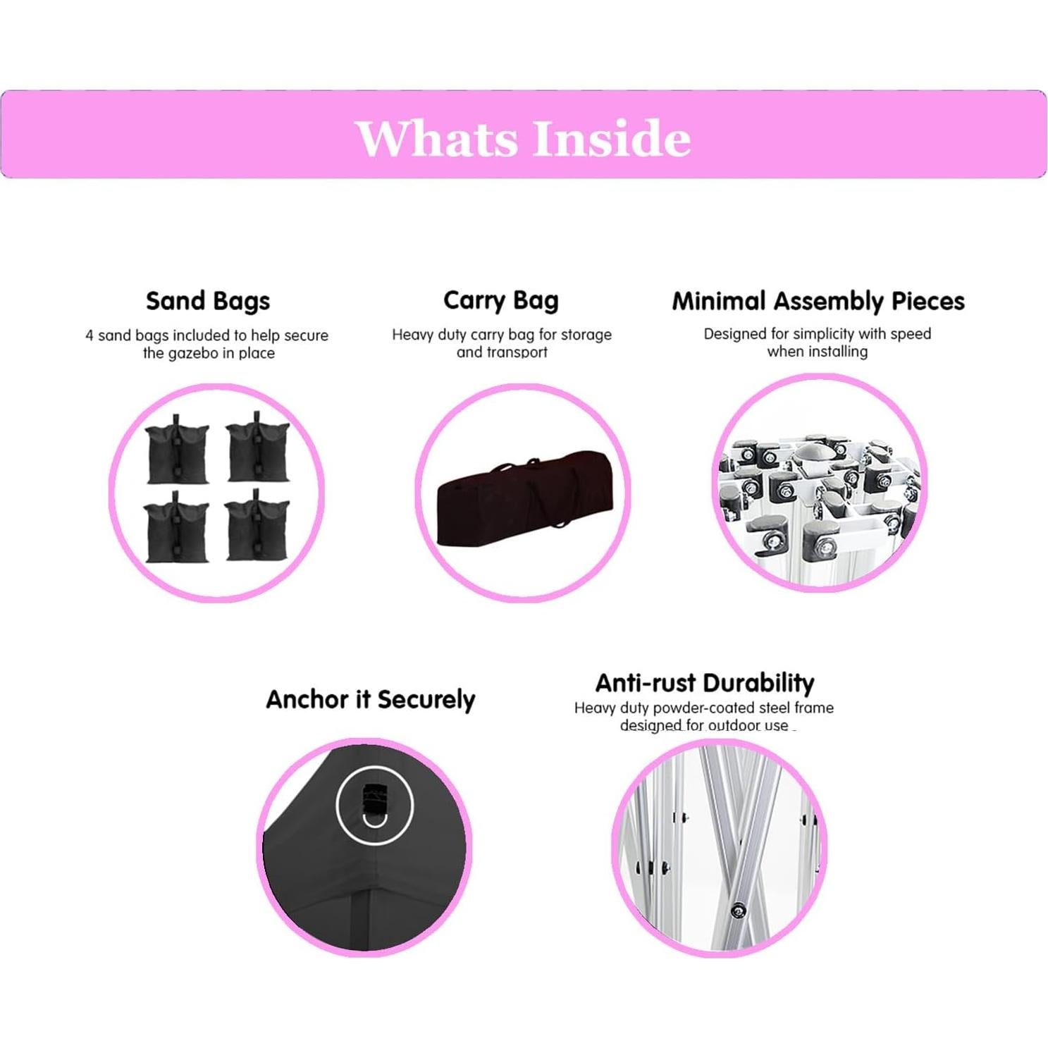 Kaimei 10'x20' Folding Canopy with 6 Removable Sidewalls Outdoor Event Shelter UPF 50+ Shade Canopy Tent for Parties Beach Camping Wedding