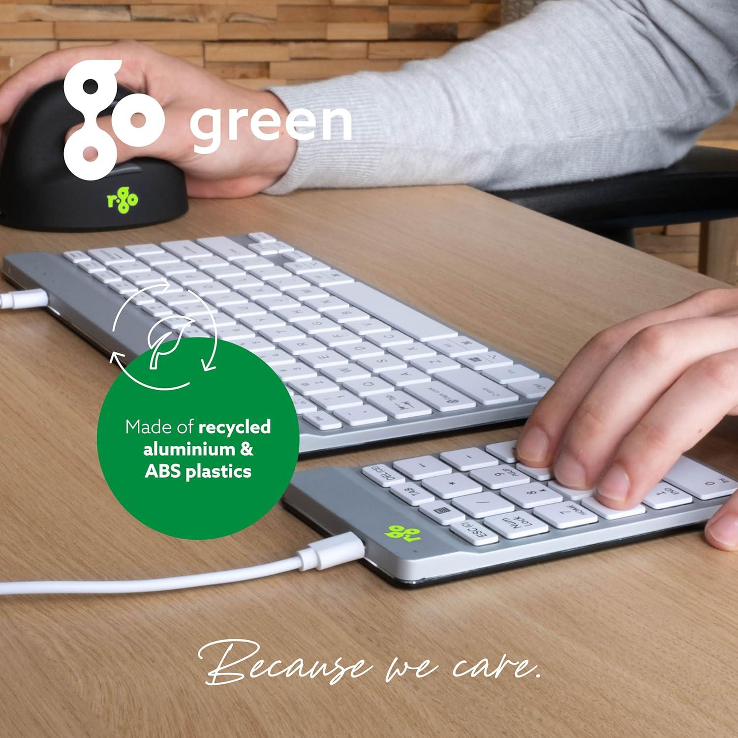 Teclado Numérico R-Go Blanco USB-C/A Mini Ergonómico