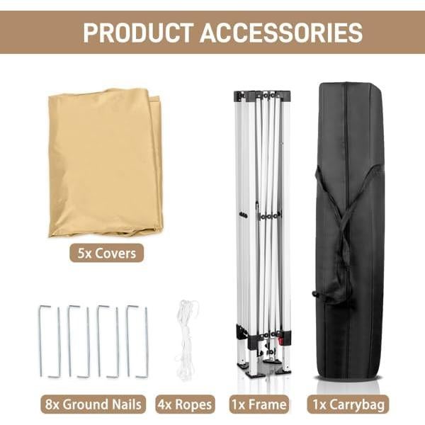 Carpa Plegable Impermeable 3x3m HopeHope - Sombra para Eventos