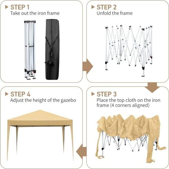 Carpa Plegable Impermeable 3x3m HopeHope - Sombra para Eventos