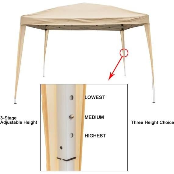 Carpa Plegable Impermeable 3x3m HopeHope - Sombra para Eventos