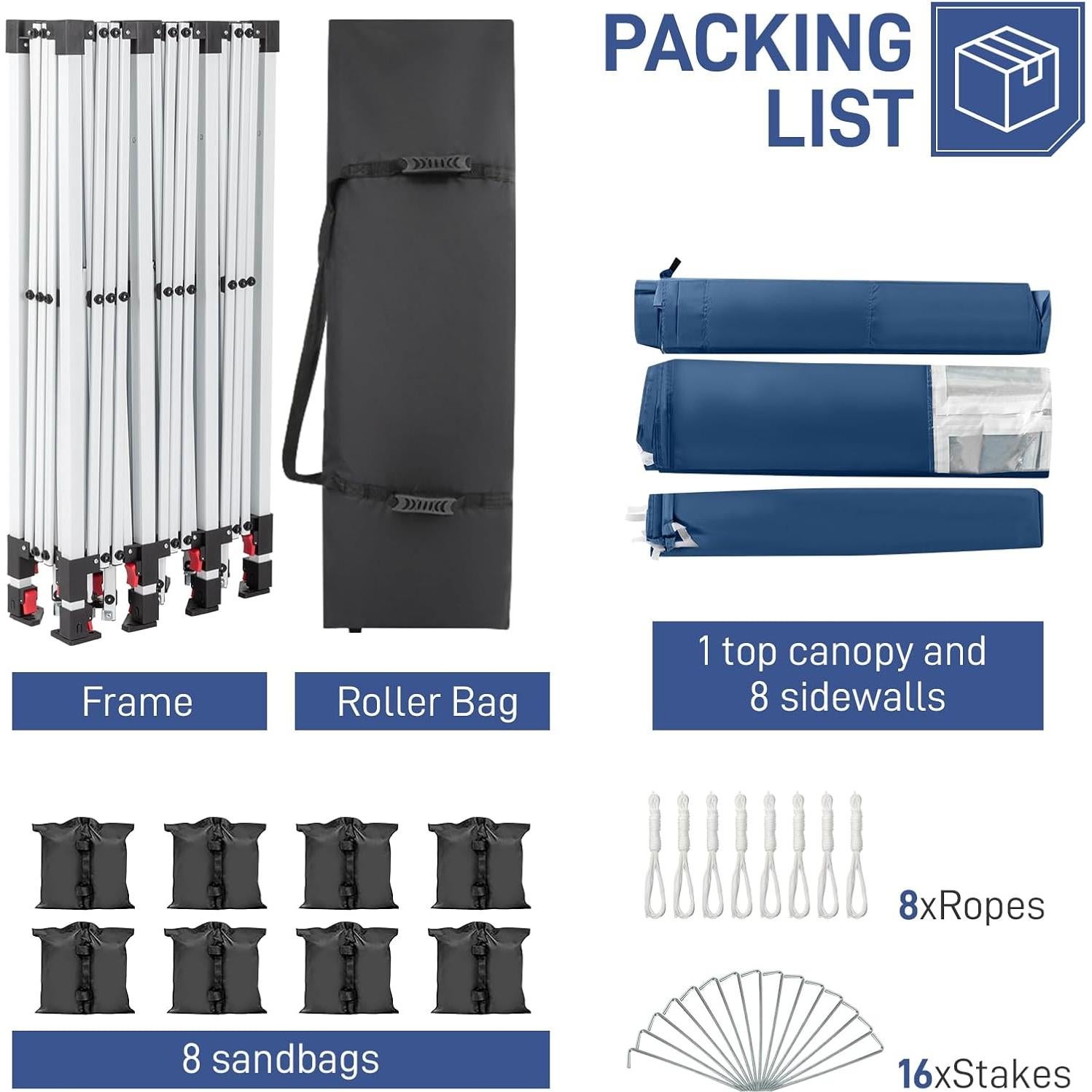 10x30FT Heavy Duty Canopy Party Tent, Outdoor Patio Party Tent Wedding Tents, Party Tent Tents for Parties, Foldable Canopy, Gazebo Tent for Backyard, Outdoor Event Shelter Camping Commercial Wedding