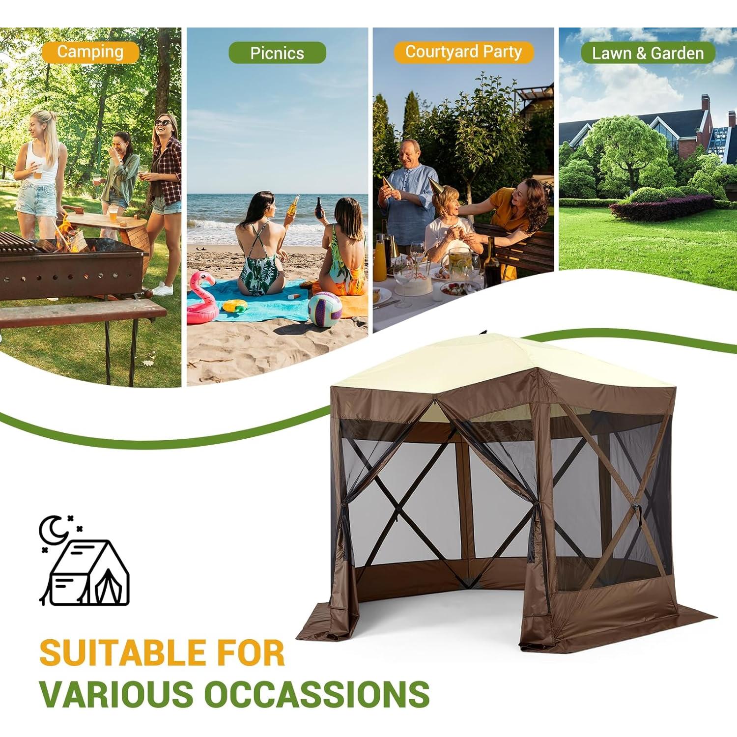 Gazebo Plegable Hipicute 3.05x3.05m Impermeable con Mosquitera