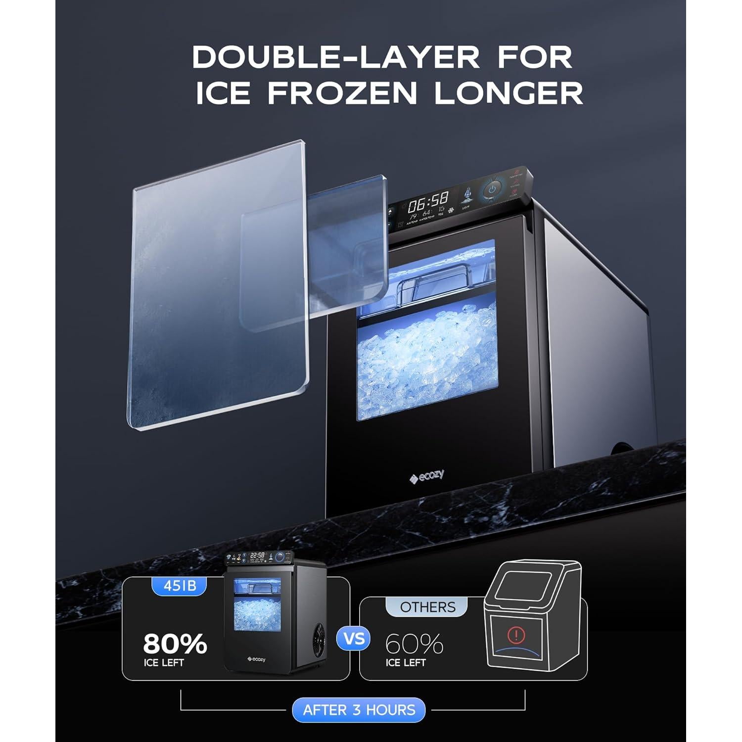 Máquina de Hielo Ecozy IM-NS451B 19.96 kg Acero Inoxidable