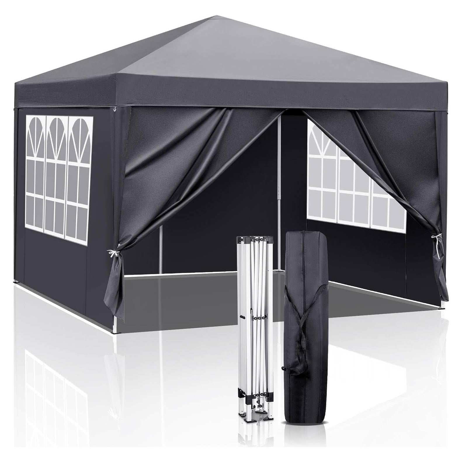Carpa Plegable MIIEELO 3x3m Impermeable con Ventanas y Puertas