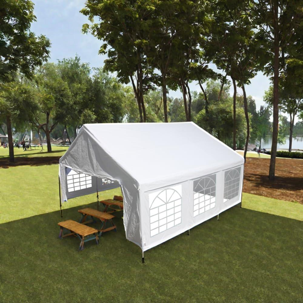 20'x20' Party Tent, Wedding Tents, Event Tents for Parties Heavy Duty, Carpas para Fiestas with Removable Sidewalls and Roll-up Doors, 20x20 Large Canopy Tent with Carry Bag, Waterproof, White