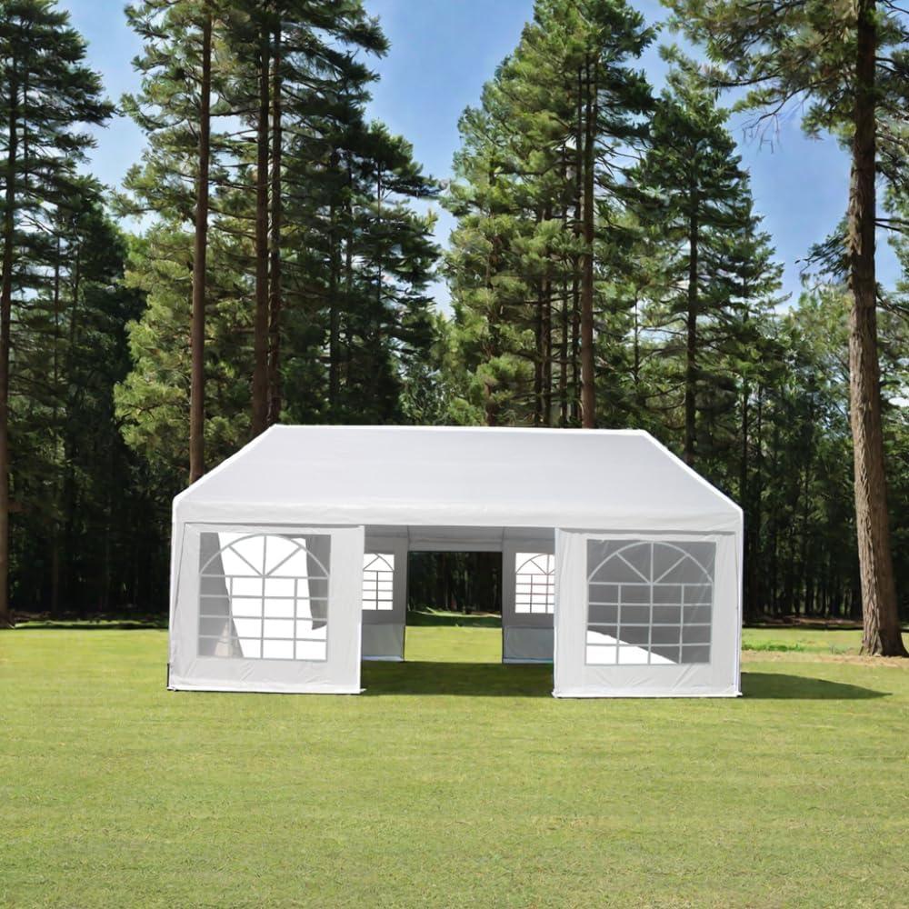 20'x20' Party Tent, Wedding Tents, Event Tents for Parties Heavy Duty, Carpas para Fiestas with Removable Sidewalls and Roll-up Doors, 20x20 Large Canopy Tent with Carry Bag, Waterproof, White