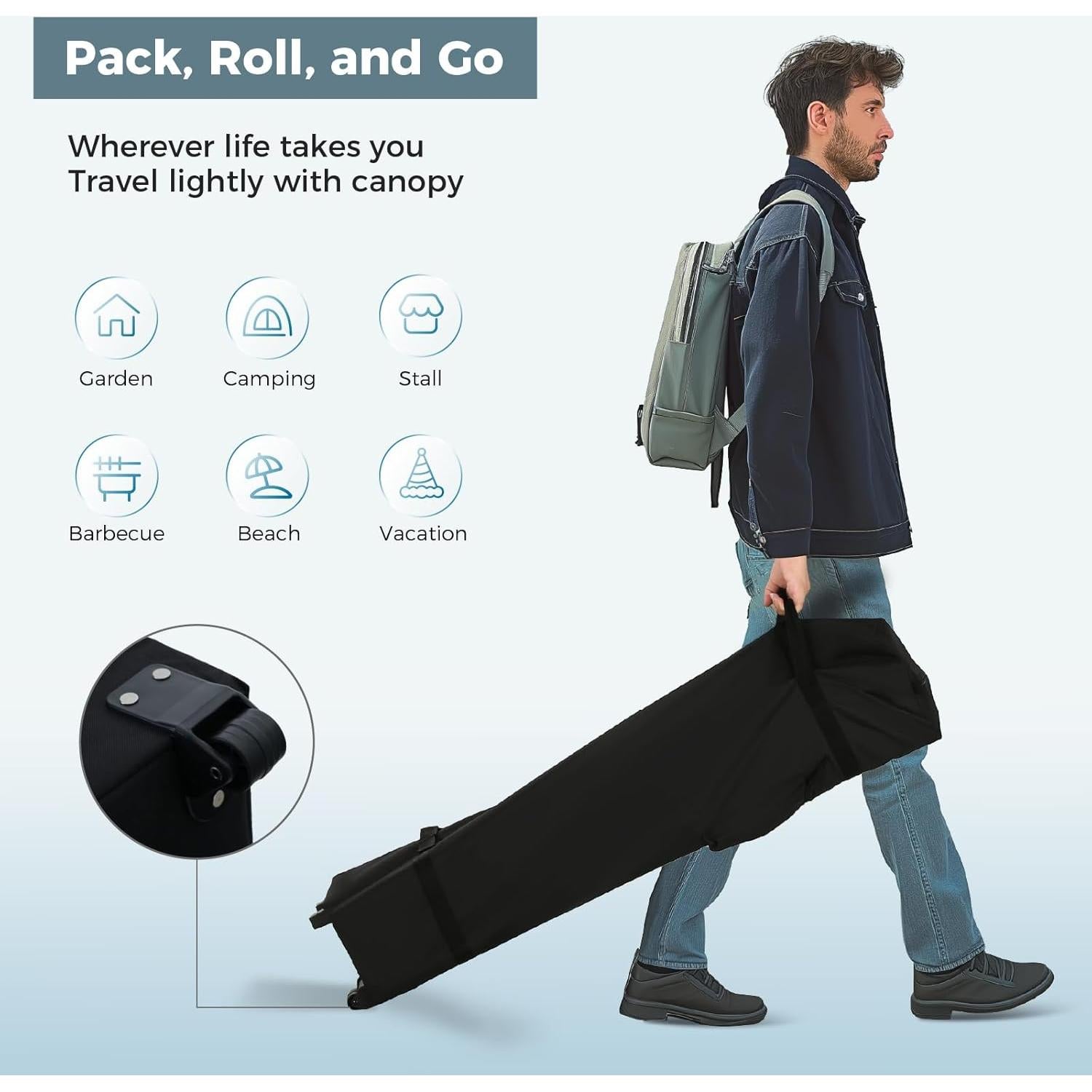 Tienda Pop-Up 3.96x3.96m GREEN PARTY Azul, Impermeable y UV