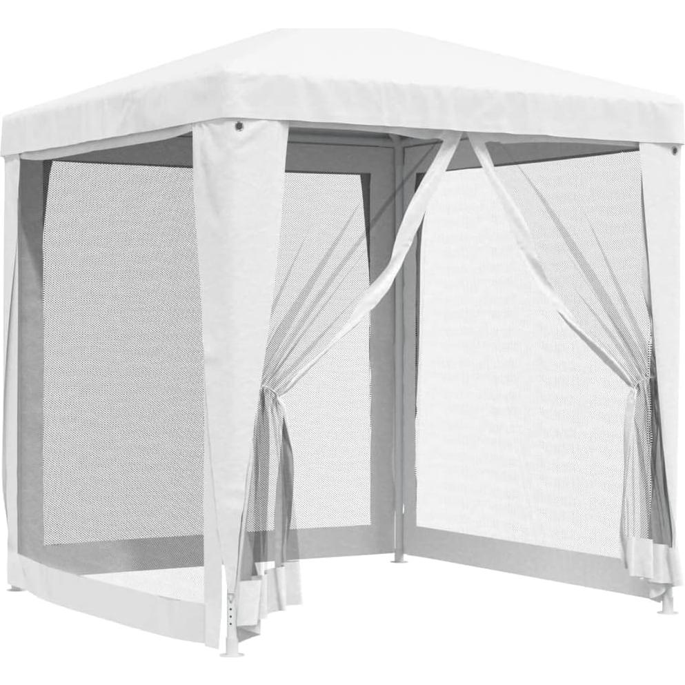 Party Tent with 4 Mesh Sidewalls 6.6'x6.6' White,Spacious Pop Up Gazebo with Mesh Walls for Outdoor Events and Parties Outdoor Structures, Outdoor Canopies, Gazebos