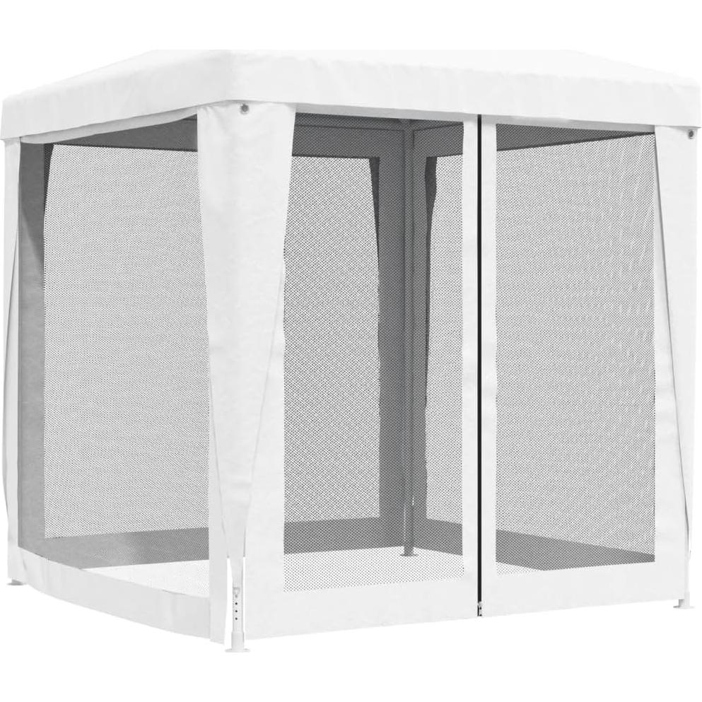 Party Tent with 4 Mesh Sidewalls 6.6'x6.6' White,Spacious Pop Up Gazebo with Mesh Walls for Outdoor Events and Parties Outdoor Structures, Outdoor Canopies, Gazebos