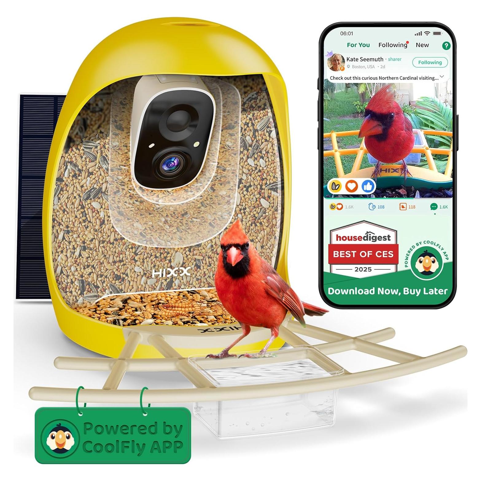 Alimentador de Aves HIXX HiCIRCLE Solar con Cámara HD