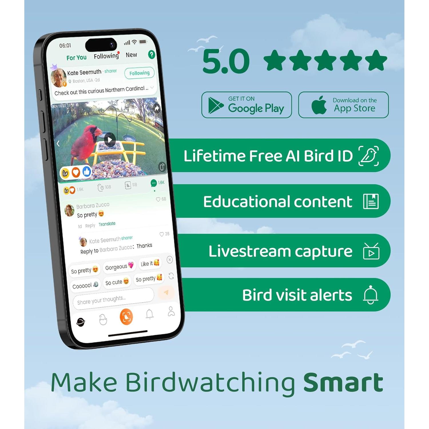 Alimentador de Aves HIXX HiCIRCLE Solar con Cámara HD