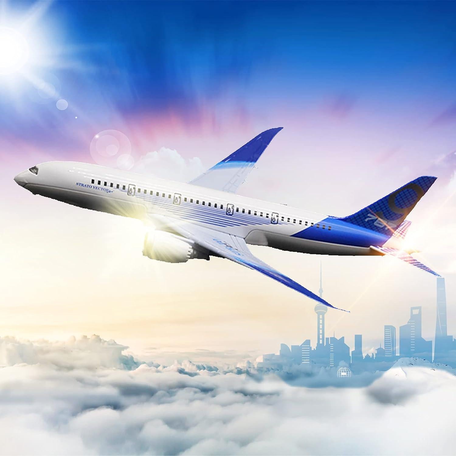 Avián de Juguete OTONOPI 787 Azul con Luces y Sonidos