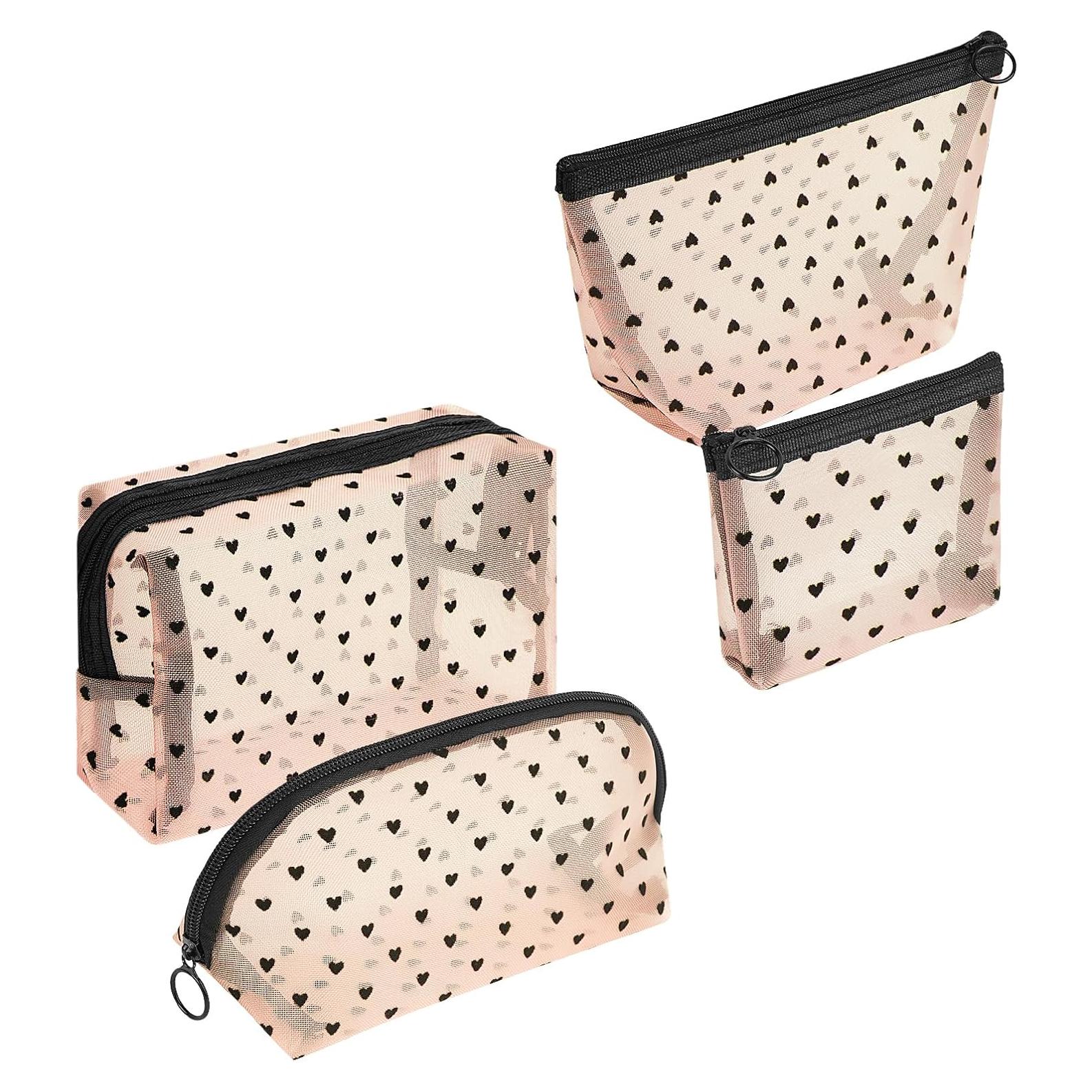 4 Bolsas Cosméticas de Malla Adorila Beige para Viaje