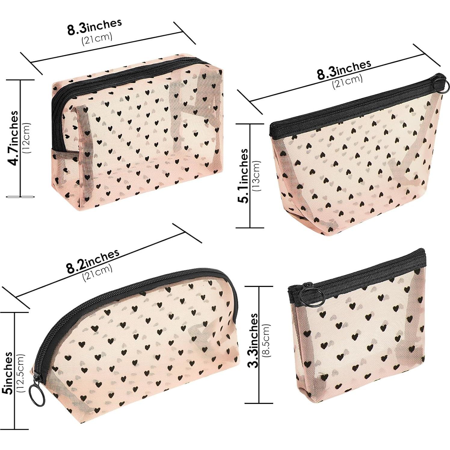 4 Bolsas Cosméticas de Malla Adorila Beige para Viaje