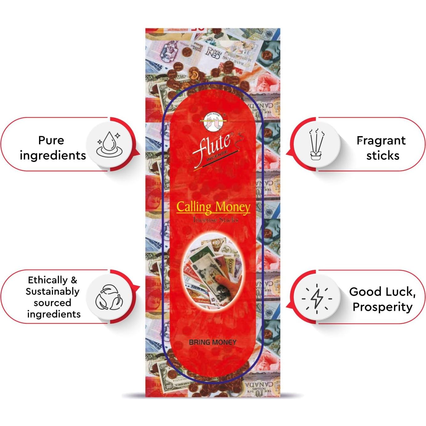 Incienso Flute Calling Money Genérico 120 Varitas Canela