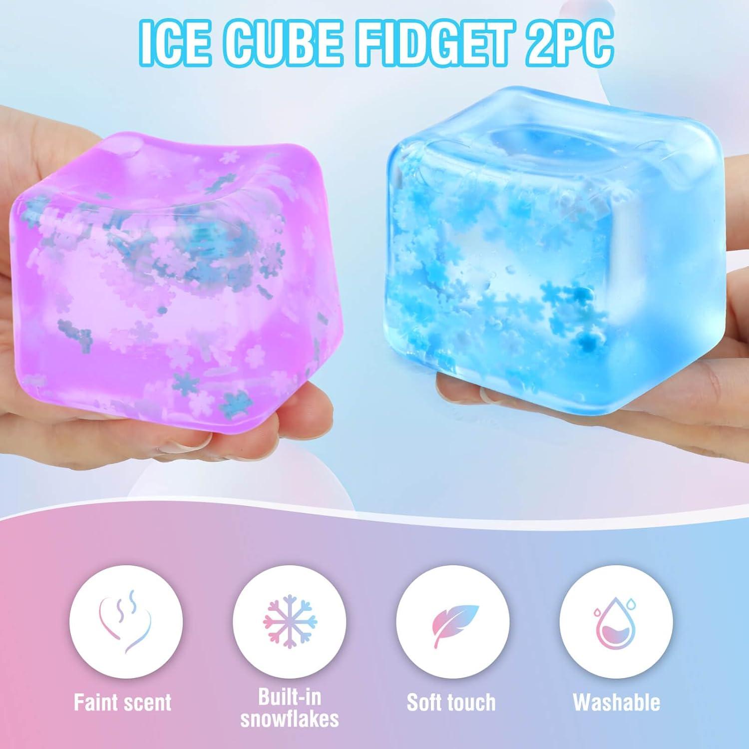 Juguete Antiestrés Gretex - Set de 2 Cubos Suaves Azul y Púrpura