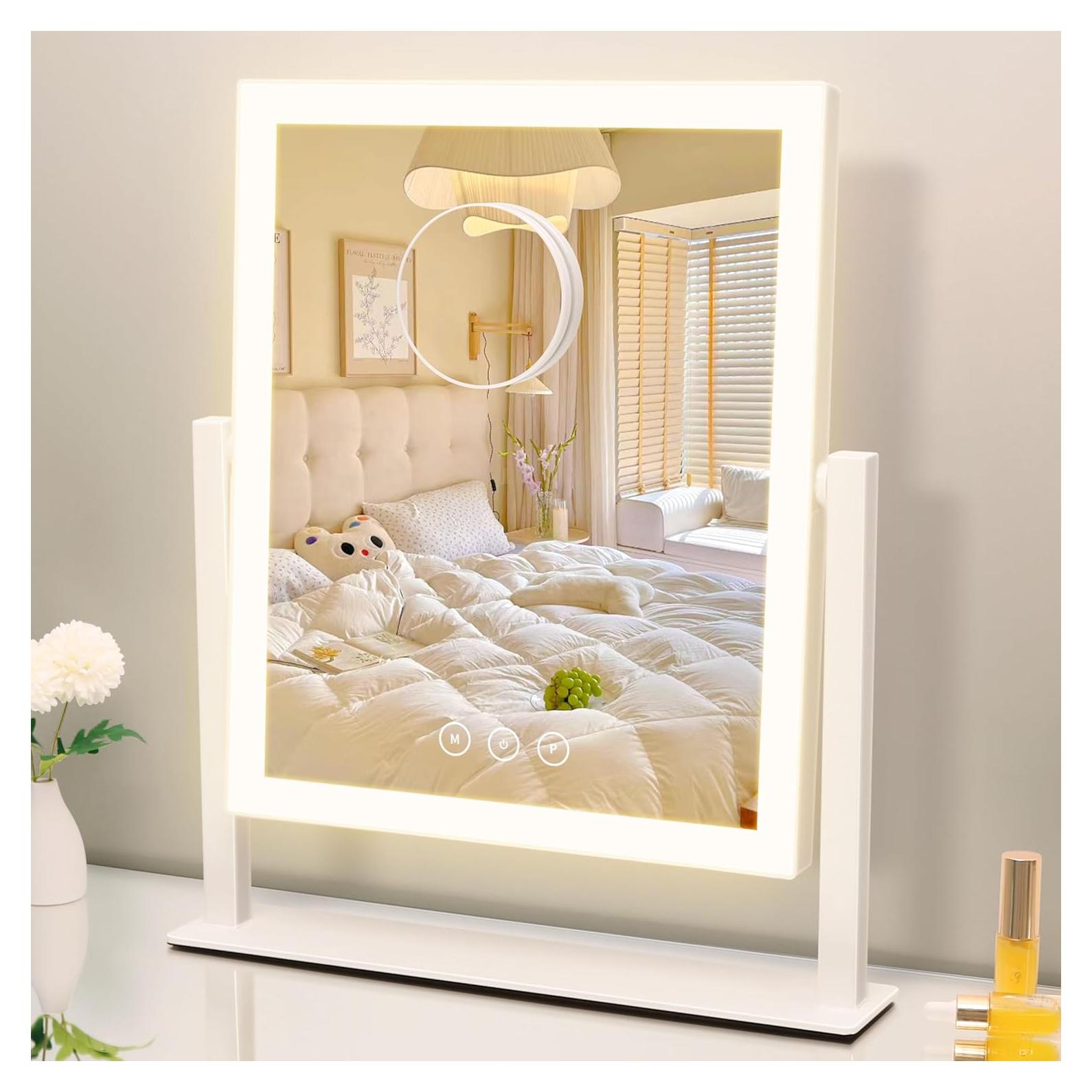 Espejo de Tocador Acoolda con Luces 3 Modos y Aumento 10X