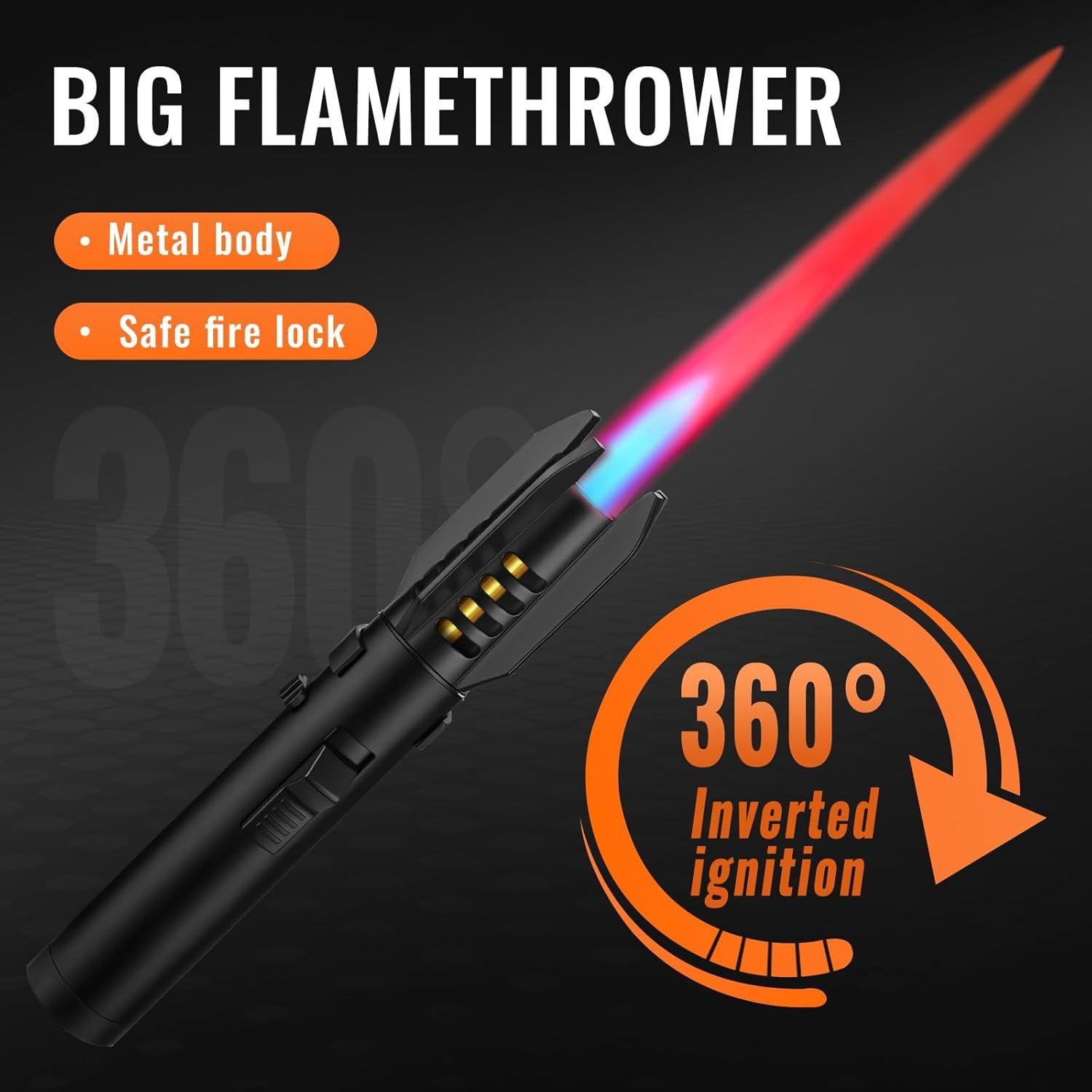 Encendedor de Antorcha Butano Honitra V1 Negro Ajustable