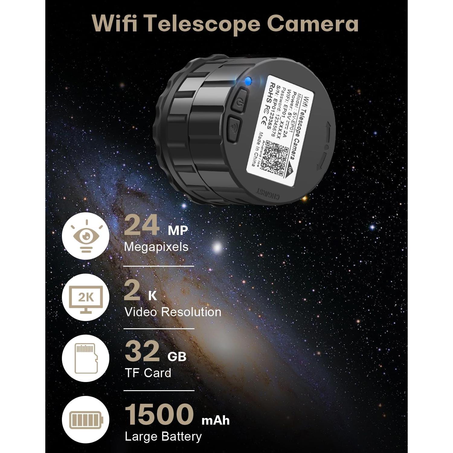 Cámara de Ocular WiFi dgtenk EP907 4MP para Telescopios