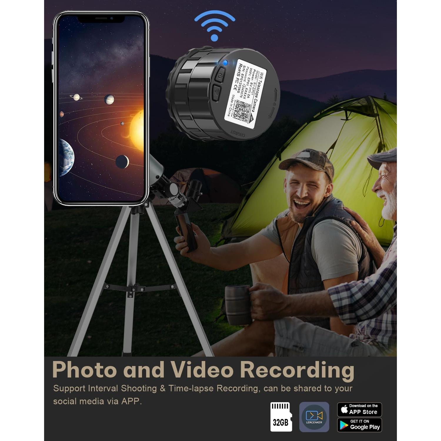 Cámara de Ocular WiFi dgtenk EP907 4MP para Telescopios