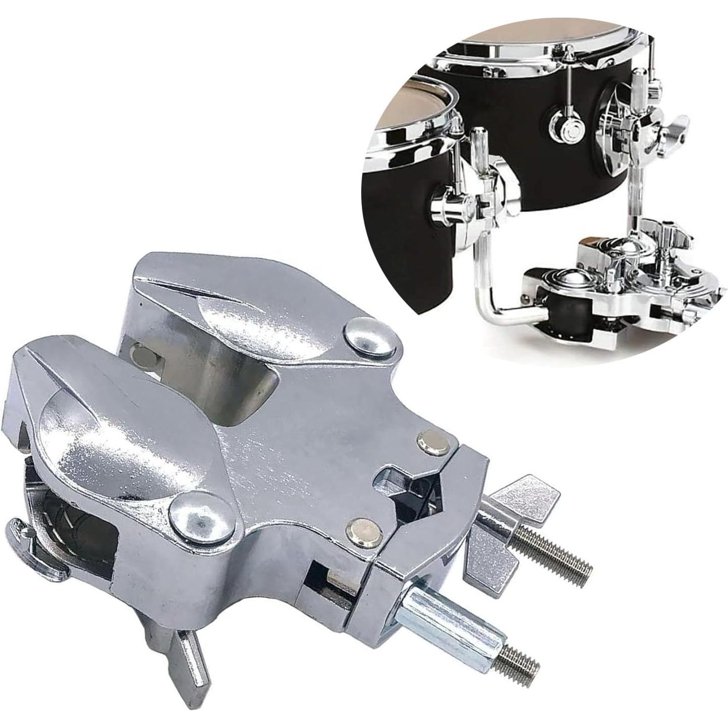 Abrazadera Soporte Tom Doble Ajustable Metal 15.7x12.3cm