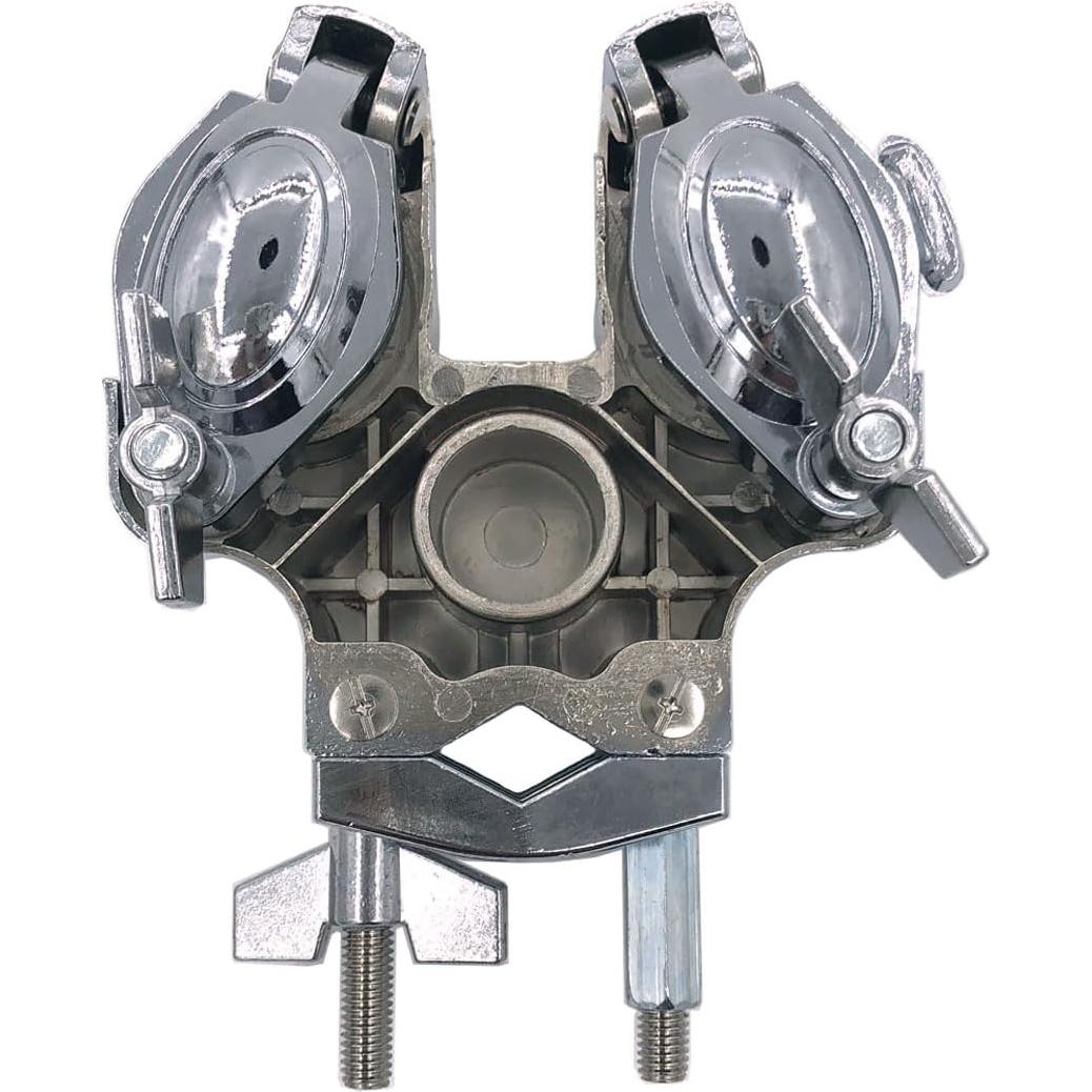 Abrazadera Soporte Tom Doble Ajustable Metal 15.7x12.3cm