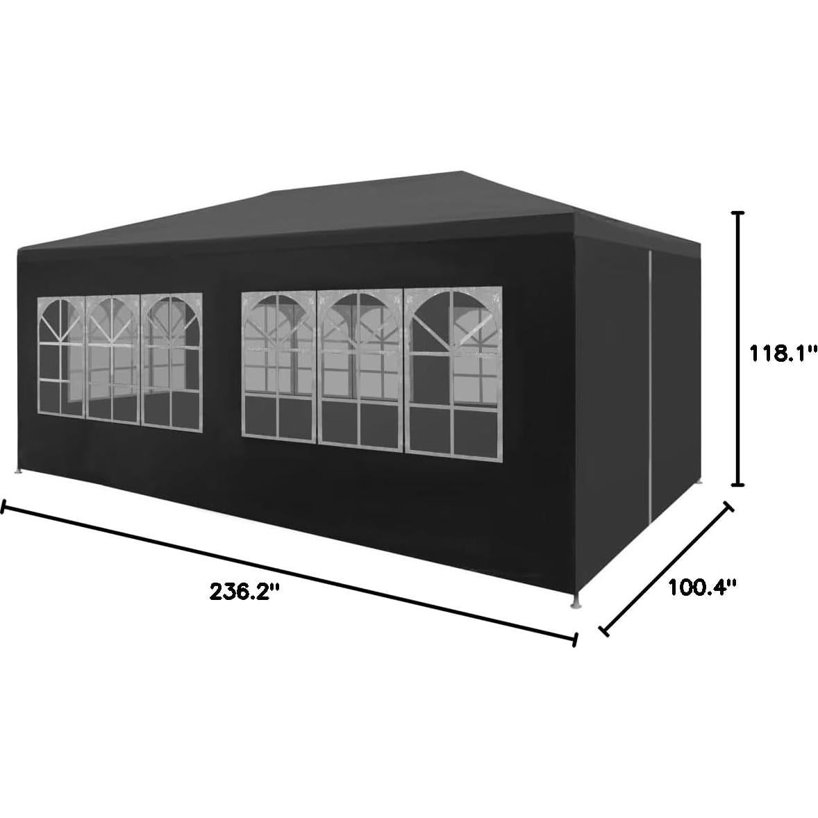 Carpa de Fiesta GeoHome 6x3m Antracita Resistente al Agua