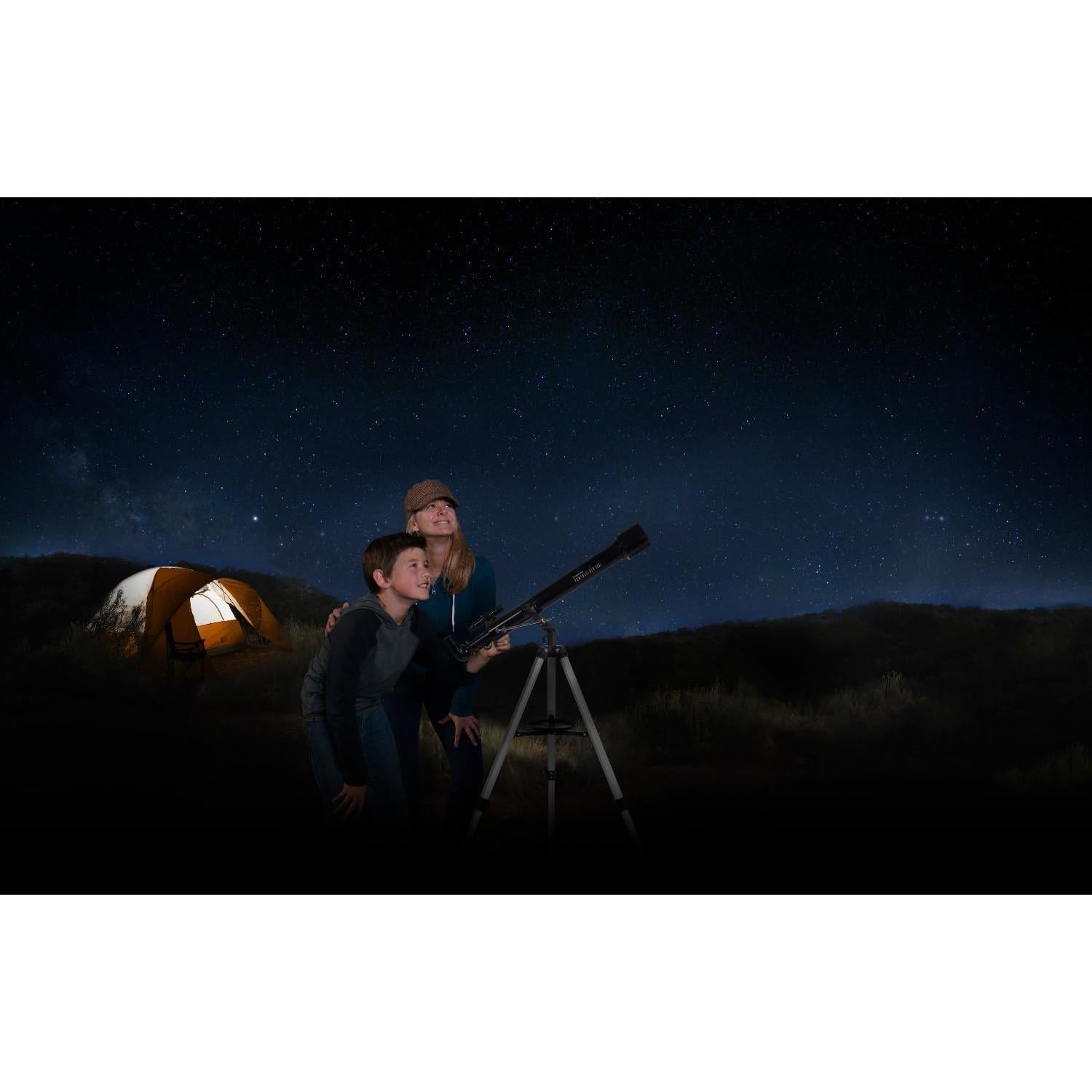 Celestron - PowerSeeker 60AZ Telescope - Manual Alt-Azimuth Telescope for Beginners - Compact and Portable - Bonus Astronomy Software Package - 60mm Aperture