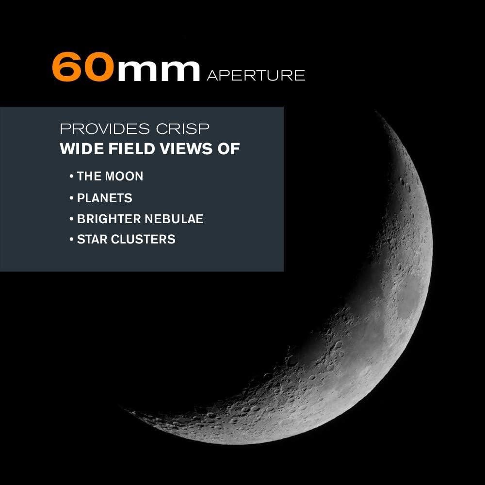 Celestron - PowerSeeker 60AZ Telescope - Manual Alt-Azimuth Telescope for Beginners - Compact and Portable - Bonus Astronomy Software Package - 60mm Aperture
