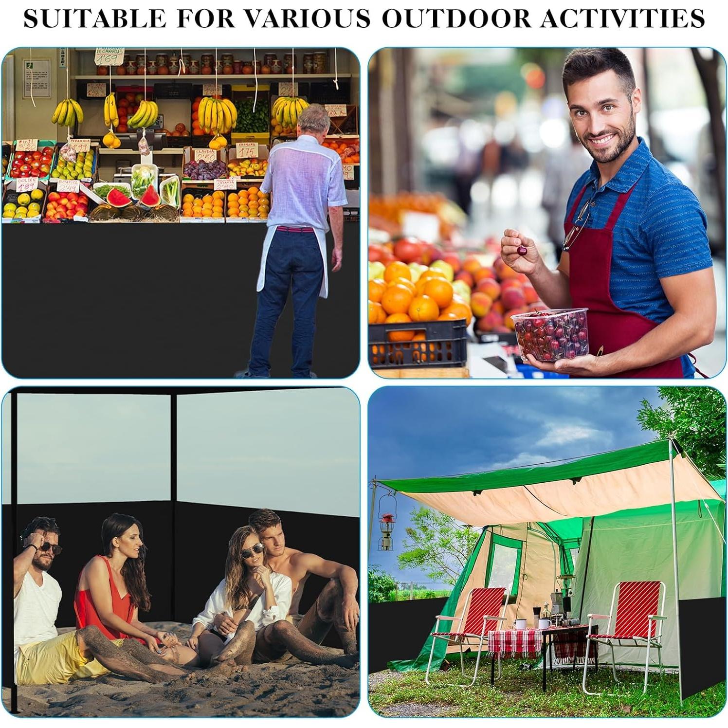 4 Paredes Laterales de Carpa Vincreem 2.96x0.95m Impermeables