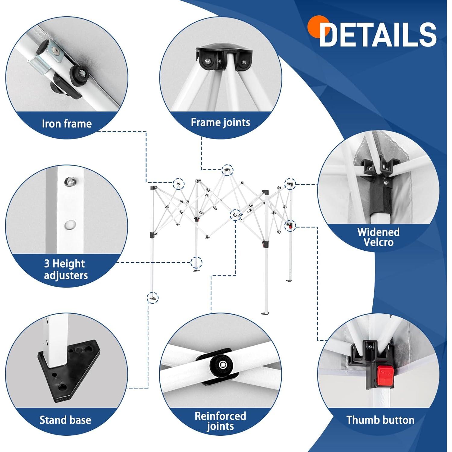 Carpa Plegable Impermeable JHengShop 2.4x2.4m Azul