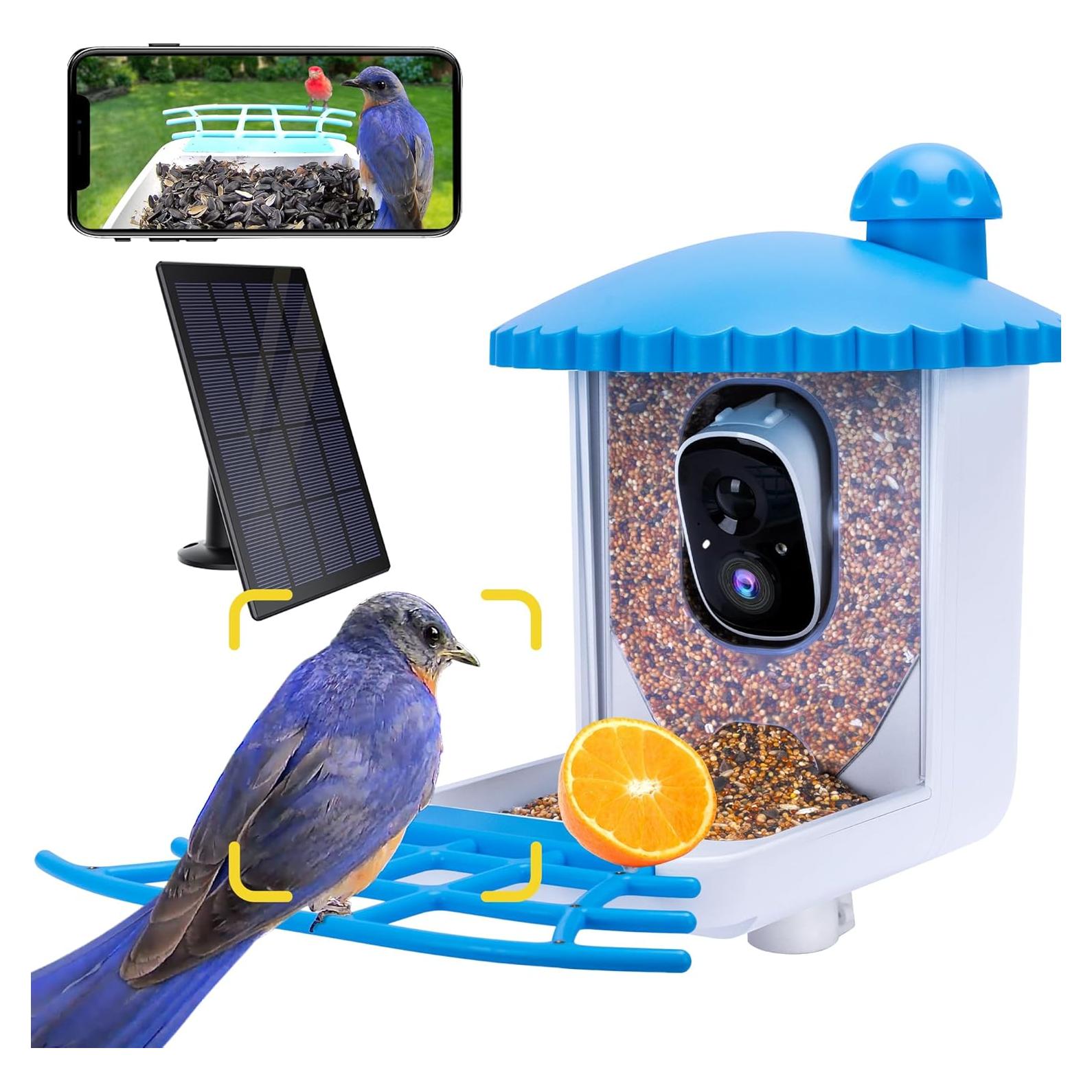 Comedero para Aves Twesync con Cámara 2K HD y Panel Solar