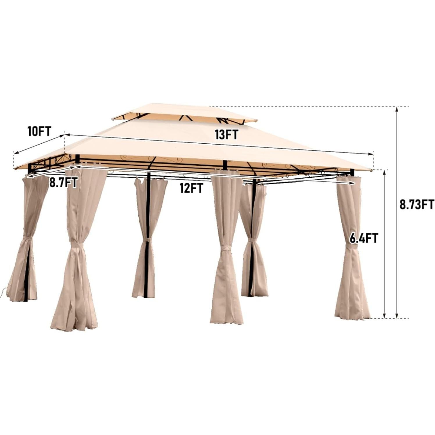 Toldo de Patio Wheloy 400x300 cm Doble Techo con Malla Antimosquitos