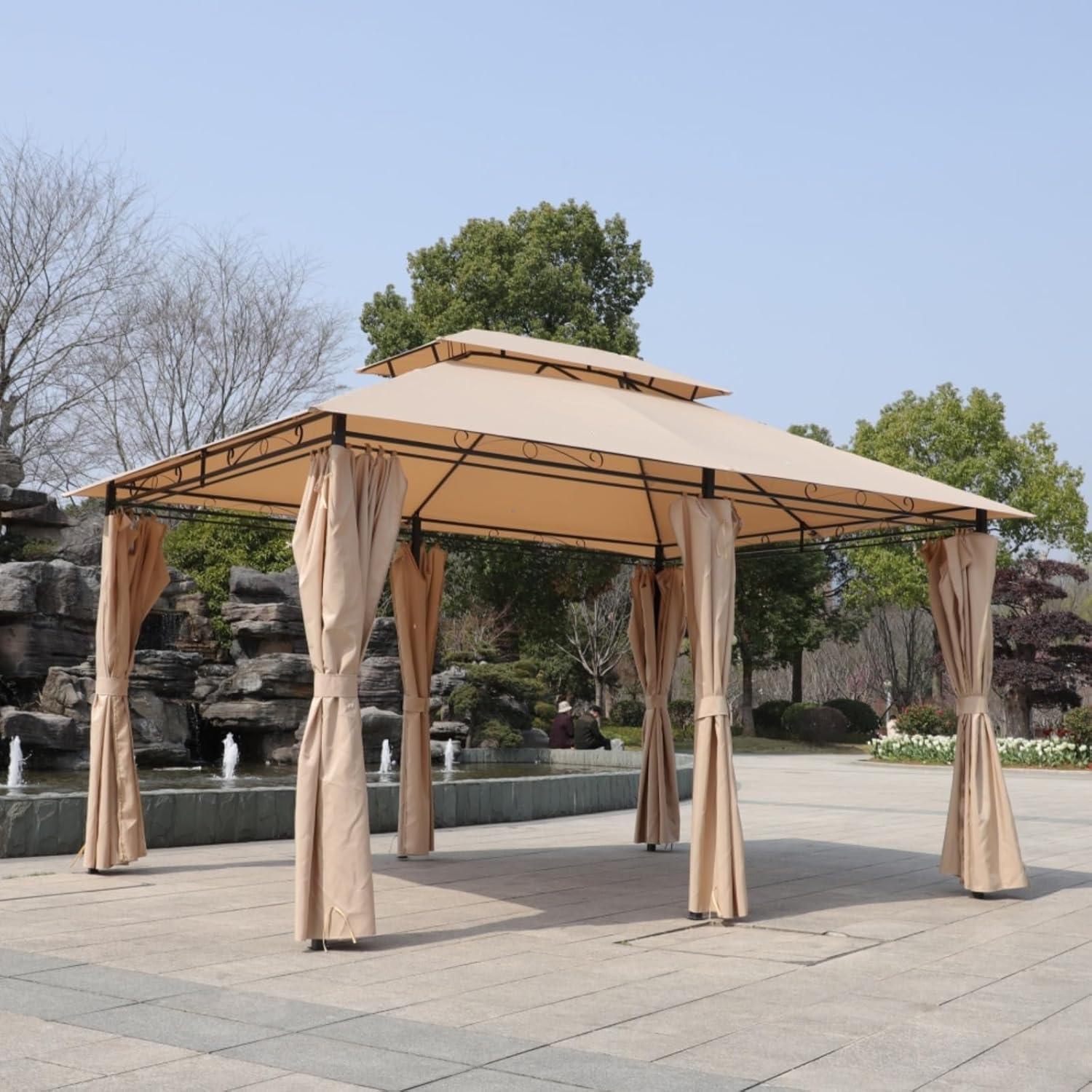 Toldo de Patio Wheloy 400x300 cm Doble Techo con Malla Antimosquitos