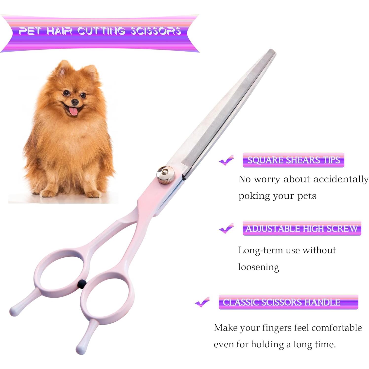 Kit de Tijeras para Aseo de Perros Fcysy 5 Piezas Rosa