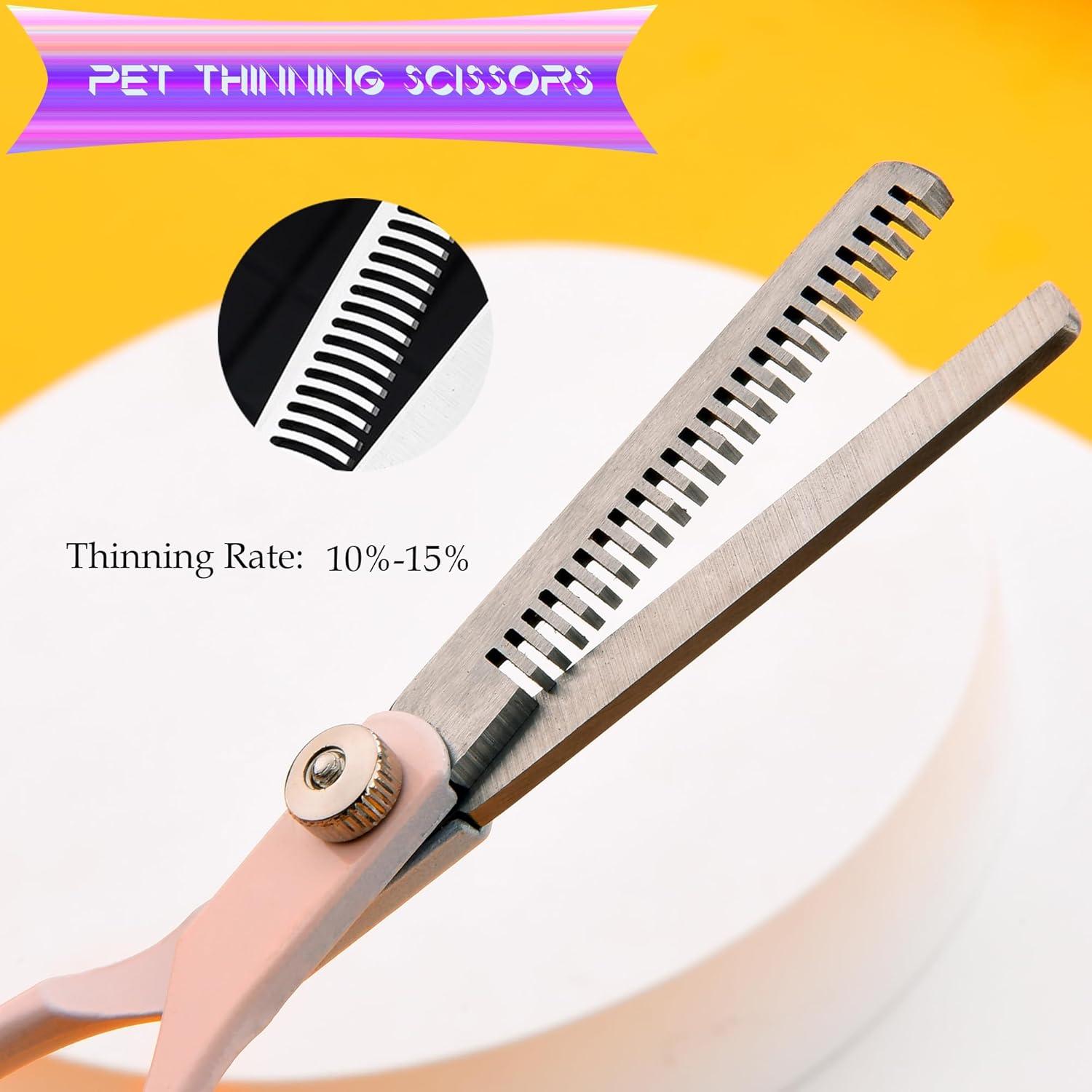 Kit de Tijeras para Aseo de Perros Fcysy 5 Piezas Rosa