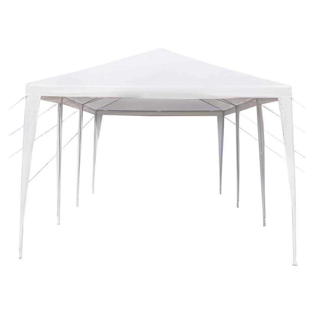 Outdoor Canopy Gazebo 30' x 10' x 8.5', Portable Sunshade with Adjustable Legs, White Canopy for Weddings, Events, and Backyard Gatherings