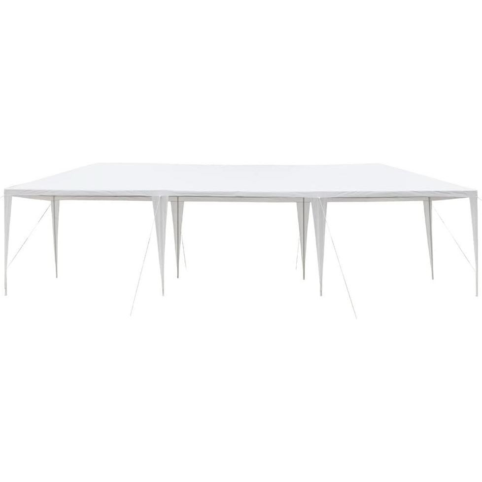Outdoor Canopy Gazebo 30' x 10' x 8.5', Portable Sunshade with Adjustable Legs, White Canopy for Weddings, Events, and Backyard Gatherings